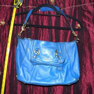 Coach Ashley Cobalt Leather Satchel Bag